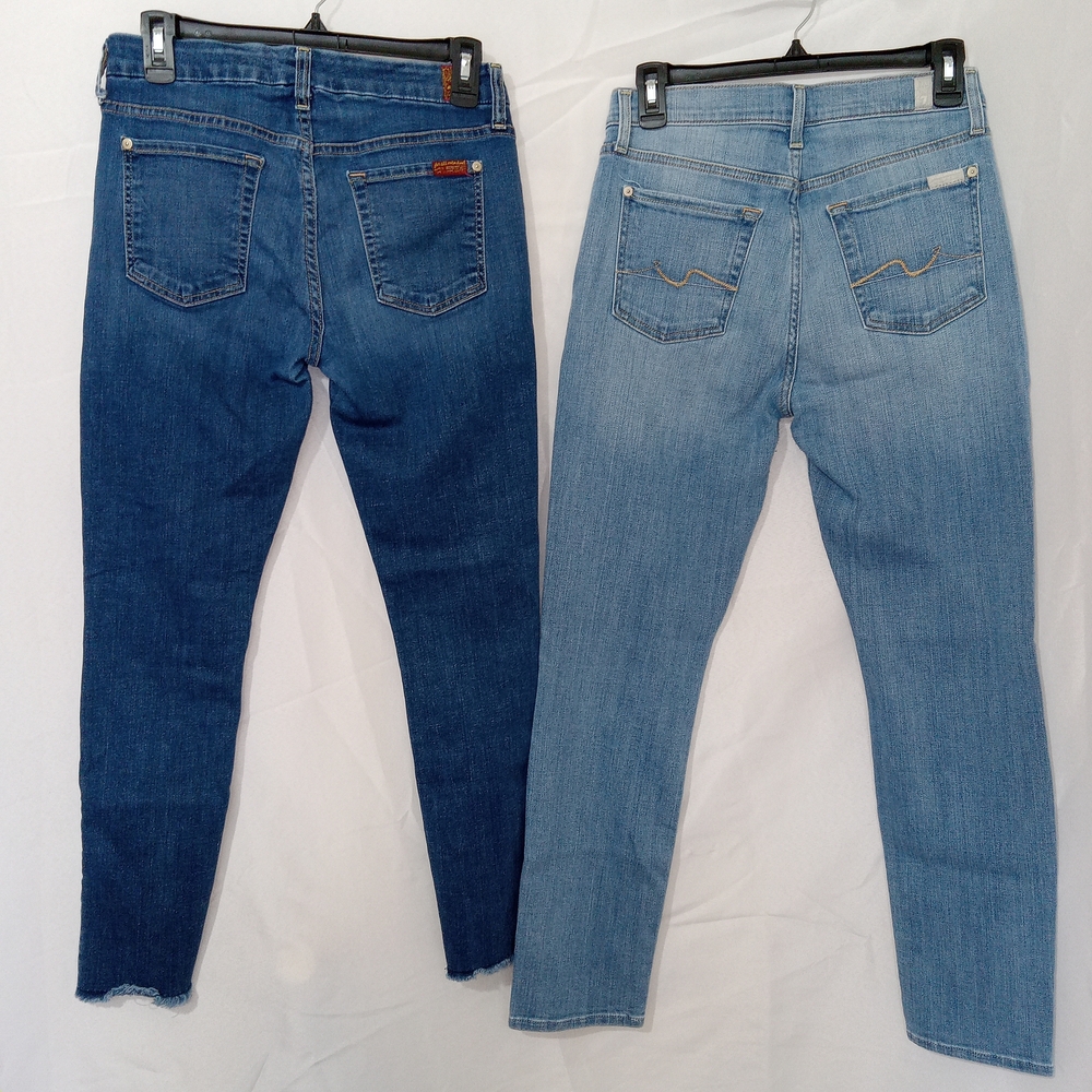 Seven For All Mankind Women’s Jeans (28x29) B(air) And Skinny Ankle (28×28) - Picture 7 of 15